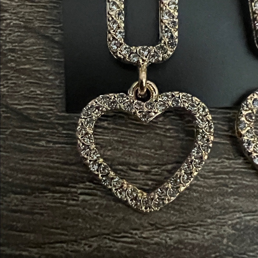 Saks Fifth Avenue Gold Textured Heart Earrings - Picture 2 of 4